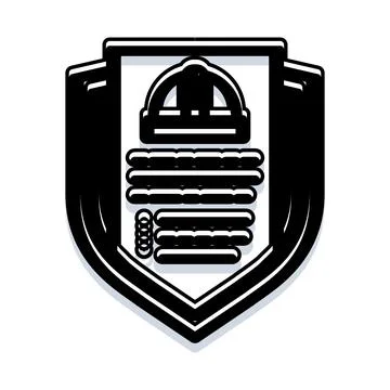 Security shield protecting digital document or data Illustrazione stock