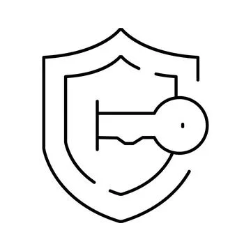 Security shield protecting digital key access privacy Illustrazione stock