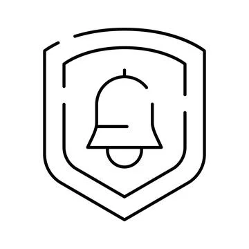 Security shield protecting important alert notification system Stock Illustration
