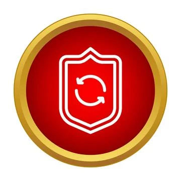 Security shield protecting system update cycle icon Stock Illustration