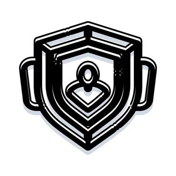 Security shield protecting user access icon Stock Illustration