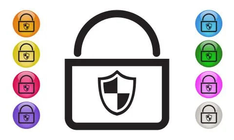 Security Shield Protection icon. Firewall, cyber security concepts. Vector Stock Illustration
