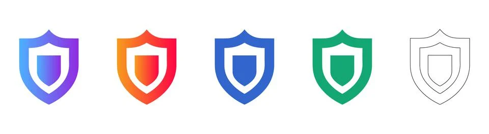 Security Shield Protection Icons Stock Illustration