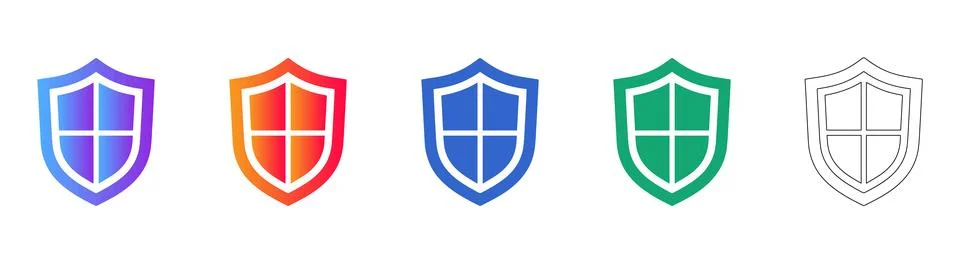 Security Shield Protection Icons Stock Illustration