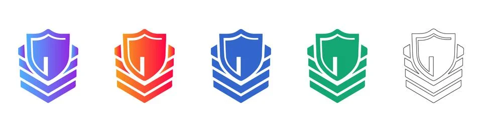 Security Shield Protection Icons Illustrazione stock