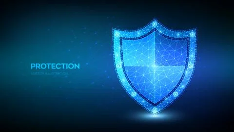 Security shield. Protection or Safe business concept. Cyber security and info Stock Illustration