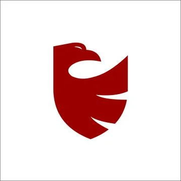 Security shield red eagle logo design template vector Stock Illustration
