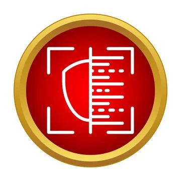 Security shield scanning data protection cyber technology icon Stock Illustration