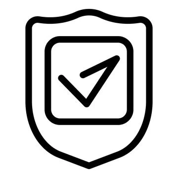 Security shield showing check mark symbol for secure transaction Stock Illustration