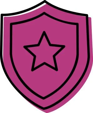 Security Shield With Star Premium Protection Illustration Stock Illustration