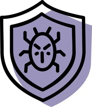 Security shield threat malware detection icon Stock Illustration