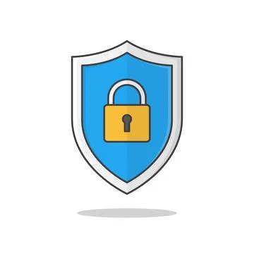 Security Shield Vector Icon Illustration. Shield Protection Flat Icon Illustrazione stock