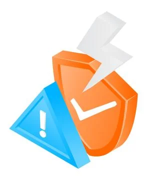 Security shield warning Illustrazione stock