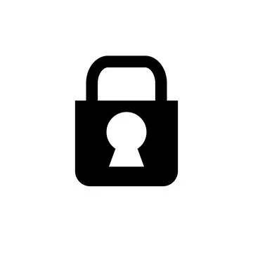 Security silhouette icon. A padlock lock. Ilustración de archivo