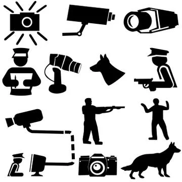Security silhouettes Stock Illustration