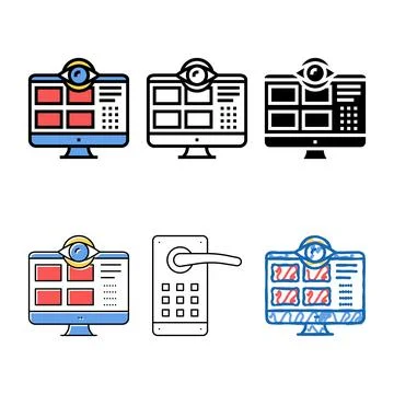 Security simplified computer application color icon vector isolated Illustrazione stock