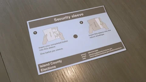 Security sleeve used in the mail in voting process. Video stock 221994261