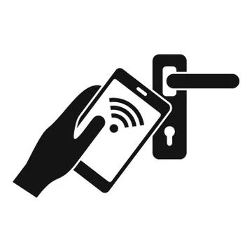 Security smart door lock icon, simple style Illustrazione stock