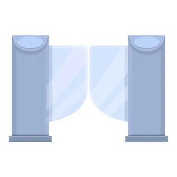 Security smart gate icon, cartoon and flat style Stock Illustration