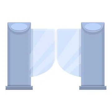 Security smart gate icon, cartoon and flat style Stock Illustration