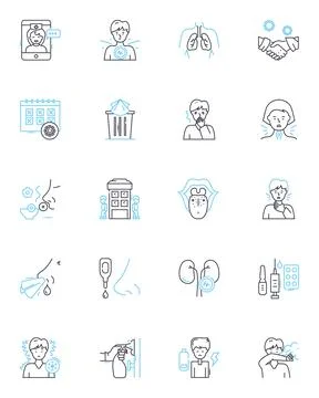 Security software linear icons set. Protection, Cybersecurity, Encryption Stock Illustration