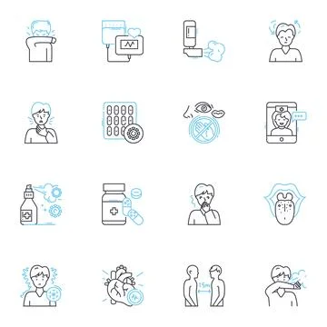 Security software linear icons set. Protection, Cybersecurity, Encryption Stock Illustration