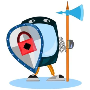 Security software protect data in computer and mobile system applications Stock Illustration