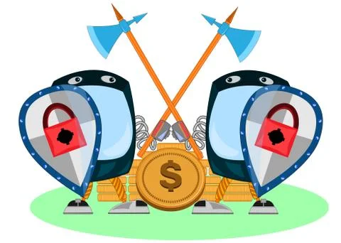 Security software protect data in computer and mobile system applications Illustrazione stock