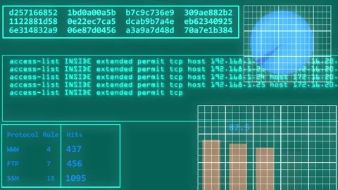 Security software screen on a network fi... | Stock Video | Pond5