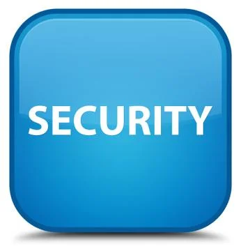 Security special cyan blue square button Illustrazione stock