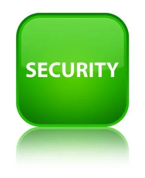 Security special green square button Stock Illustration
