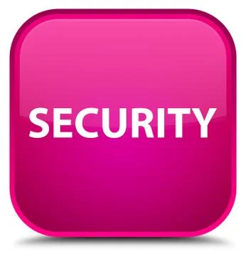 Security special pink square button Illustrazione stock