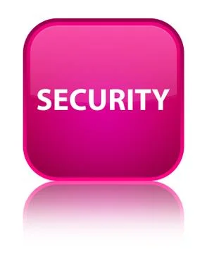 Security special pink square button Illustrazione stock