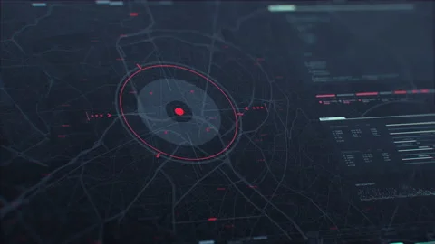 Security spy program interface. GPS location tracking or scanning software Stock Footage 154272367