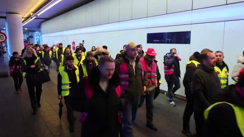 Security staff begin strike at German airports, Frankfurt, DE - 01 Feb 2024 Stock Footage 263297780