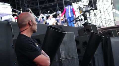 SECURITY ON THE STAGE Stock Footage 40048561