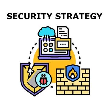 Security strategy protecting digital data against cyber threats Stock Illustration