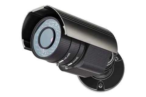 Security surveillance camera, 3D rendering Stock Illustration