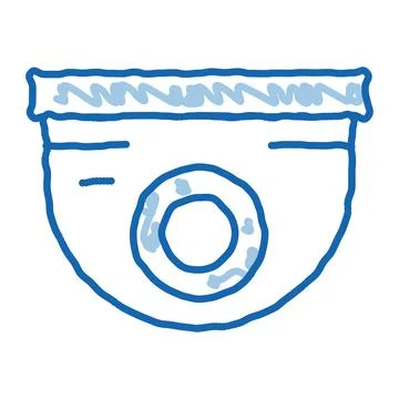 Security Surveillance Camera doodle icon hand drawn illustration Stock Illustration