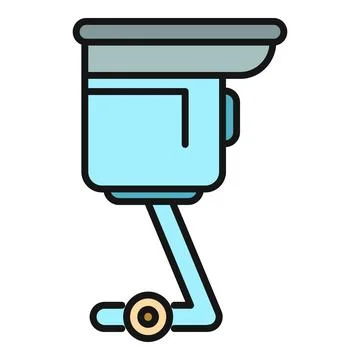Security surveillance camera icon protecting property Stock Illustration