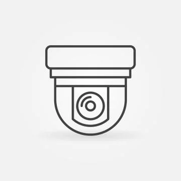 Security surveillance camera linear icon Illustrazione stock