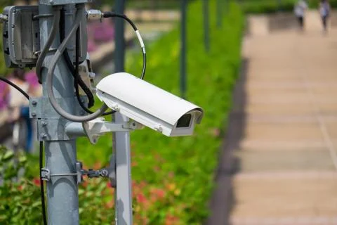Security surveillance camera  in the park Stock-Fotos