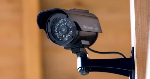 Security surveillance camera recording. red light flashing Stock Footage 83126498