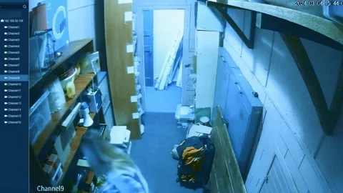 Security Surveillance Camera Setup in Warehouse Stock Footage 277039561