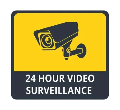 Security surveillance camera sign Stock Illustration