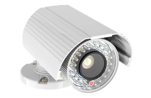 Security Surveillance Camera with stand, 3D rendering Stock Illustration