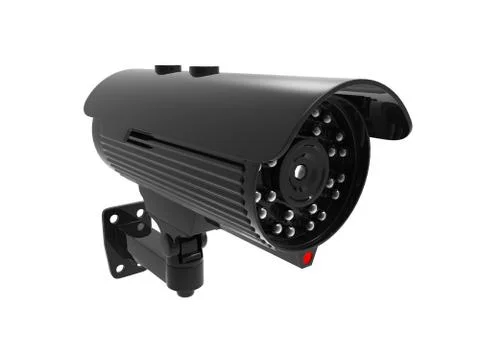 Security surveillance camera - top angle shot Illustrazione stock