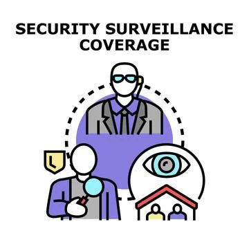 Security surveillance coverage offering personal and property protection Stockillustratie