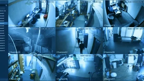 Security Surveillance Multi-Camera Setup in Office and Warehouse Stock Footage 277039334