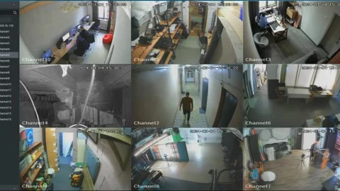Security Surveillance Multi-Camera Setup in Office and Warehouse Stock Footage 277039730